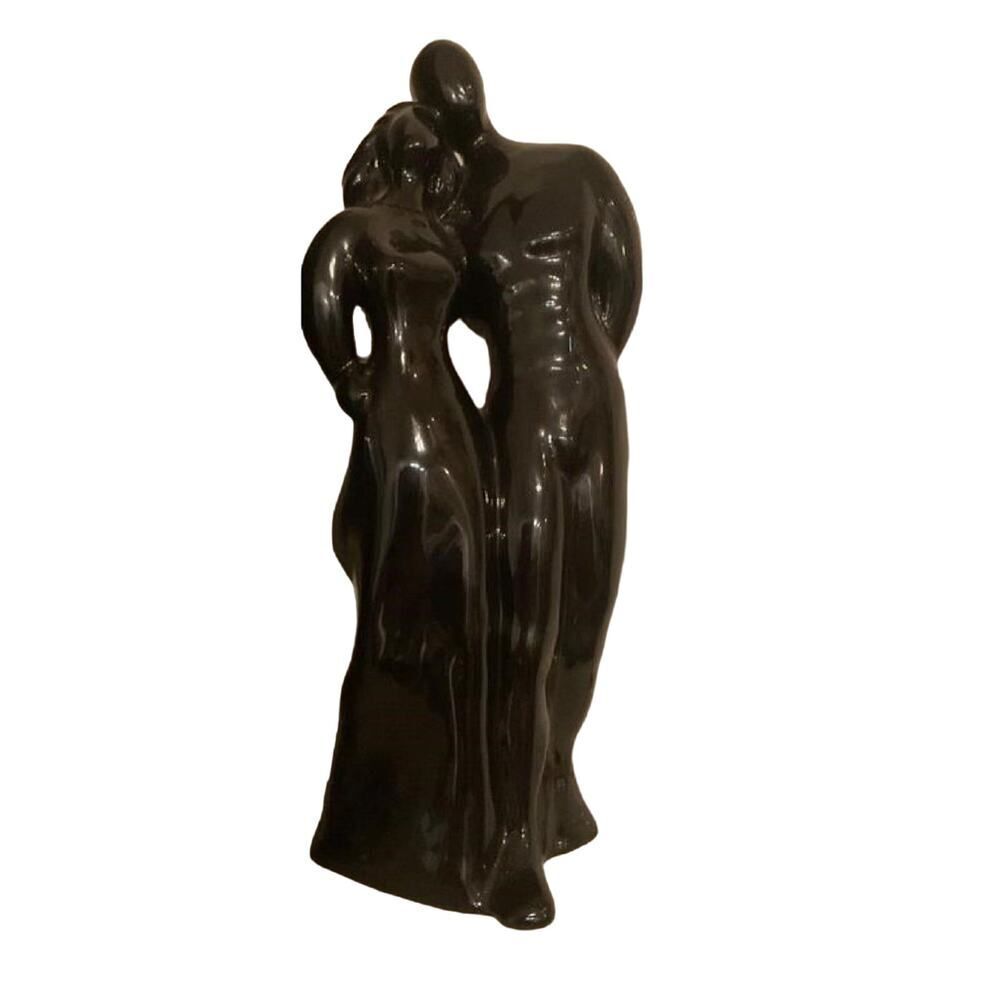 Royal Haeger Pottery Black Statue‎ Art Deco Woman & Man